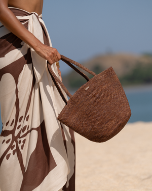 Mini Raffia Tote - Cocoa