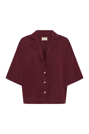Lounge Linen Shirt - Merlot