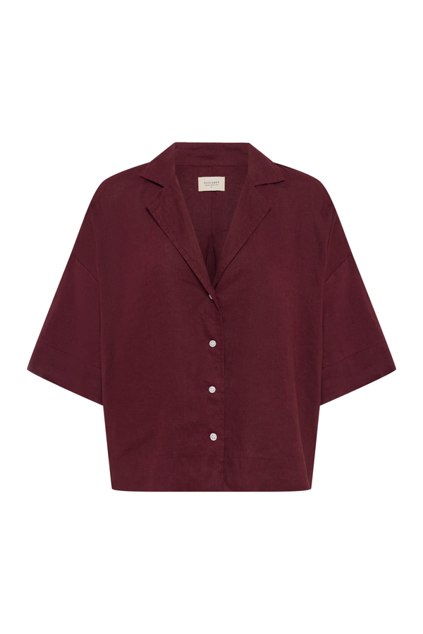 Lounge Linen Shirt - Merlot
