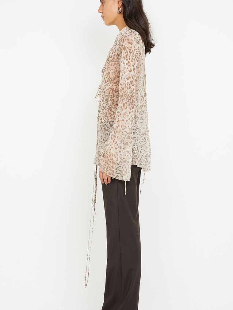 Feline Tie Blouse