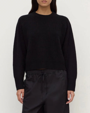 AMERIE CASHMERE KNIT JUMPER - BLACK