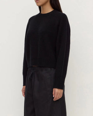 AMERIE CASHMERE KNIT JUMPER - BLACK