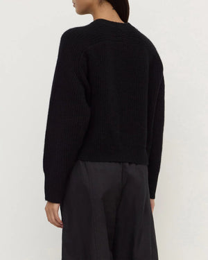 AMERIE CASHMERE KNIT JUMPER - BLACK