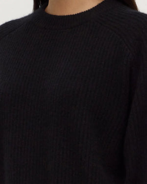 AMERIE CASHMERE KNIT JUMPER - BLACK
