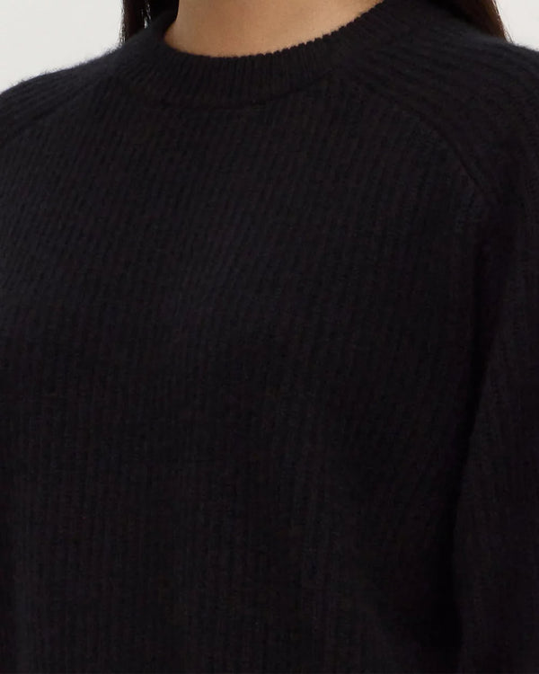 AMERIE CASHMERE KNIT JUMPER - BLACK