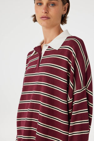 Rayne Knit Jersey - Merlot Stripe