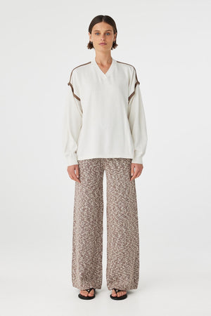 Eden Long Sleeve Tee - Cream & Espresso
