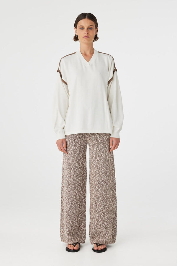 Eden Long Sleeve Tee - Cream & Espresso