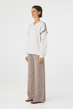 Eden Long Sleeve Tee - Cream & Espresso
