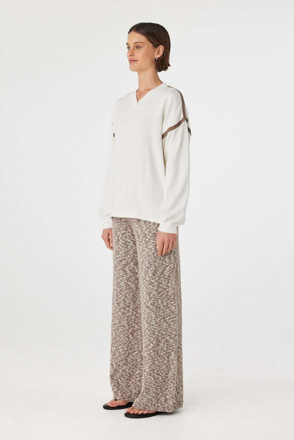 Eden Long Sleeve Tee - Cream & Espresso