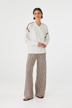 Eden Long Sleeve Tee - Cream & Espresso