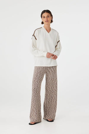 Eden Long Sleeve Tee - Cream & Espresso