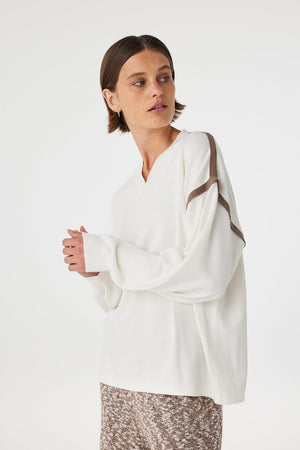 Eden Long Sleeve Tee - Cream & Espresso