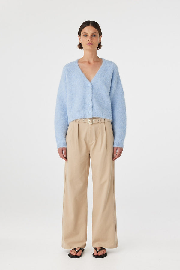 Liora Fluffy Cardigan - Sky