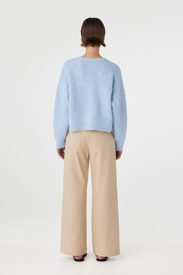 Liora Fluffy Cardigan - Sky