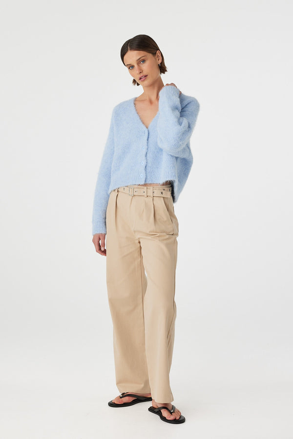 Liora Fluffy Cardigan - Sky