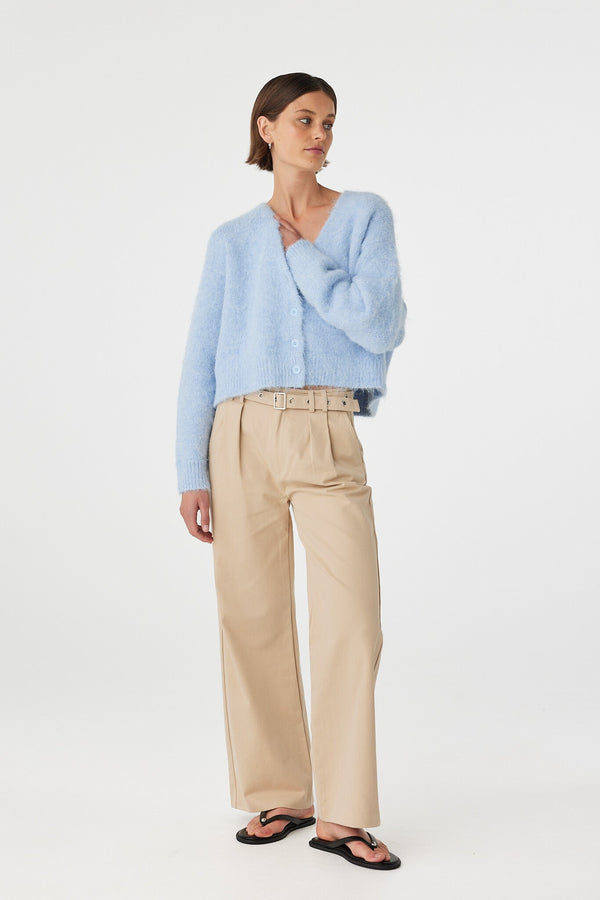 Liora Fluffy Cardigan - Sky