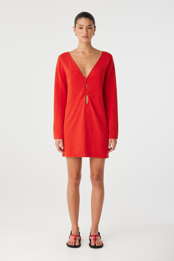 Paloma Reversible Dress Cherry Red