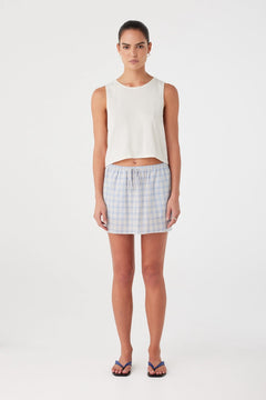 Camille Skirt - Powder Blue Check
