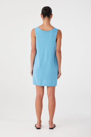 Poppy Mini Dress - Cyan