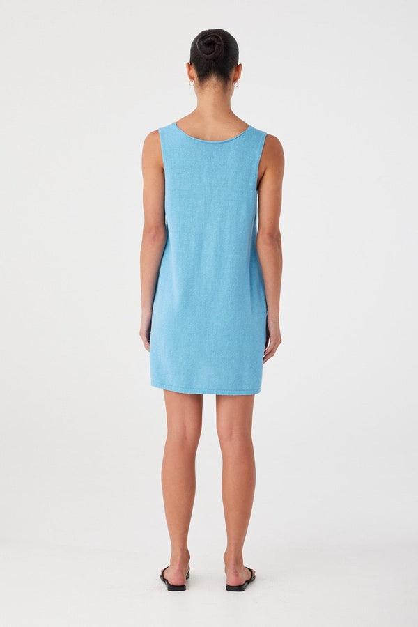 Poppy Mini Dress - Cyan