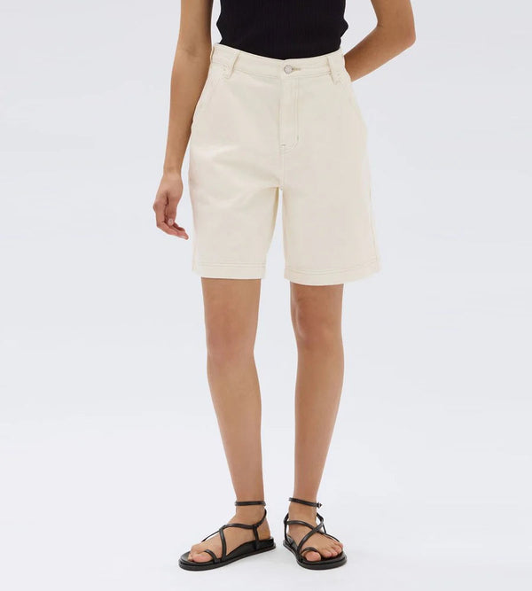 Longline Denim Short - Ecru