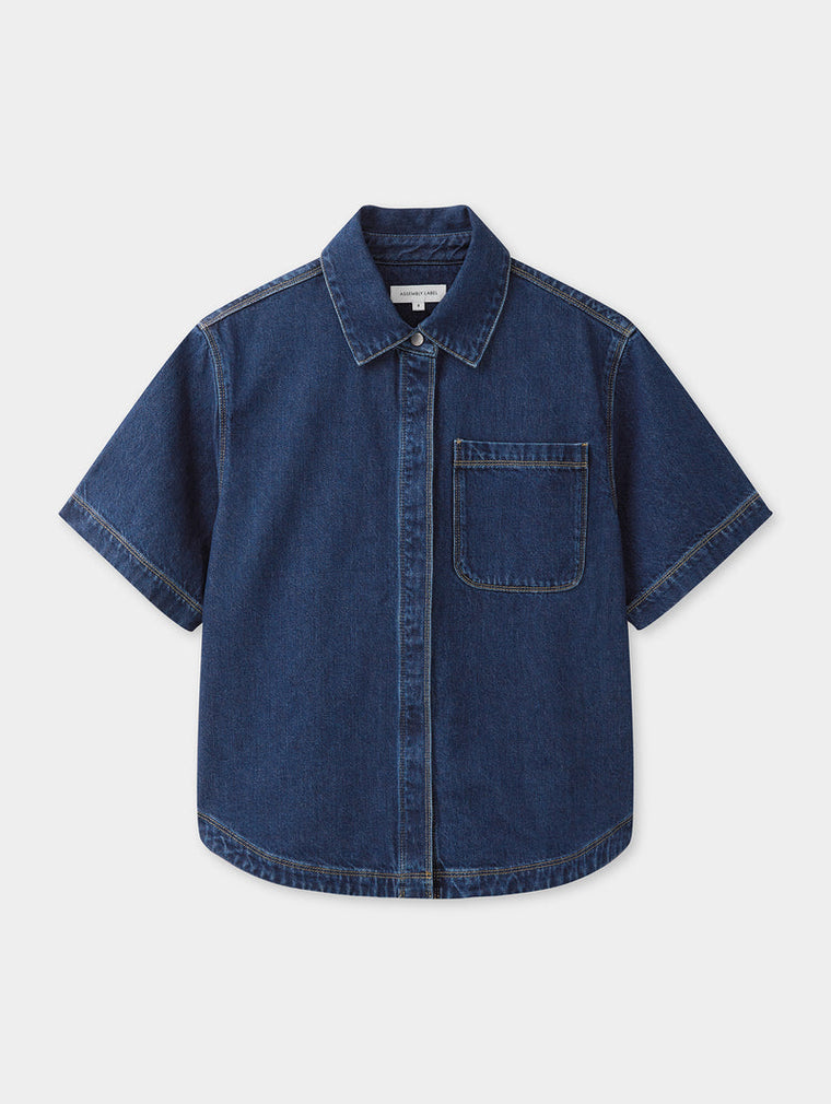 Marlow Boxy Denim Shirt - Heritage Blue