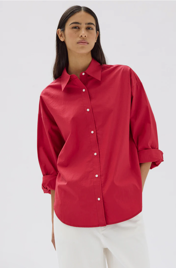 Poplin shirt cherry