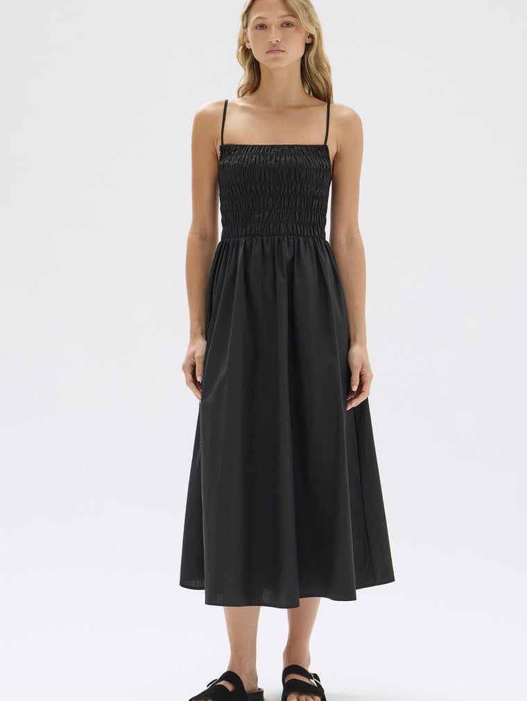 Aubrey Rouched Dress - Black