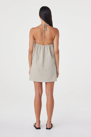 Joni Mini Dress - Taupe Stripe