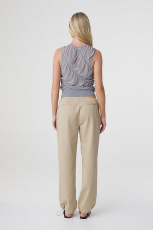 Hana Sheer Ruched Tank Top - Mist