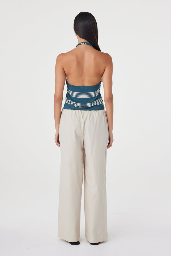 Nuri Top - Teal Stripe