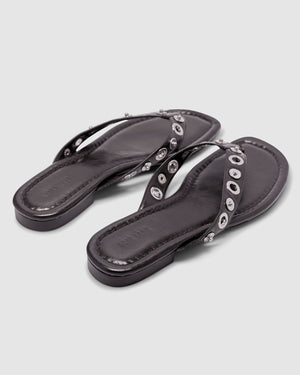 Eyelet Sandal - Burnt Coffee