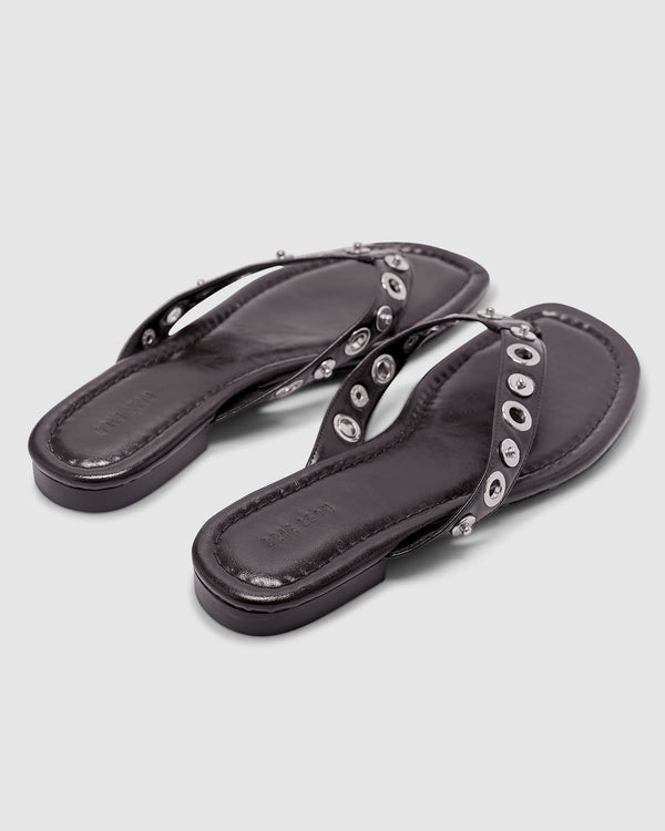 Eyelet Sandal - Burnt Coffee