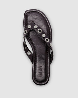 Eyelet Sandal - Burnt Coffee