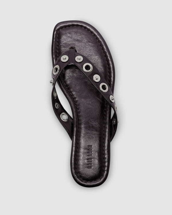 Eyelet Sandal - Burnt Coffee