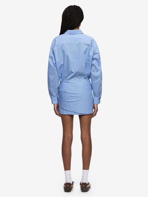 LINUS MINI SKIRT - CHAMBRAY BLUE STRIPE