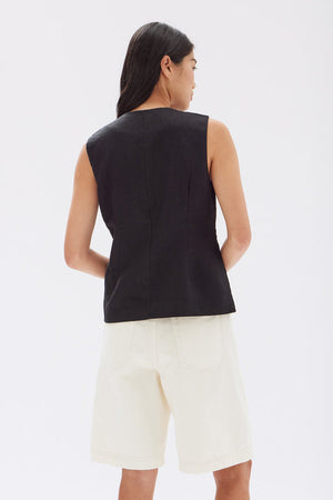 Calla Linen Top Black