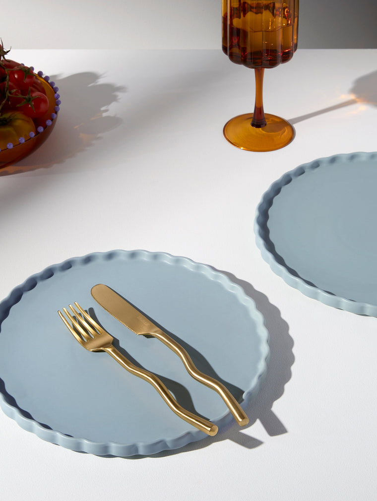 Two X Wave Dinner Plates
