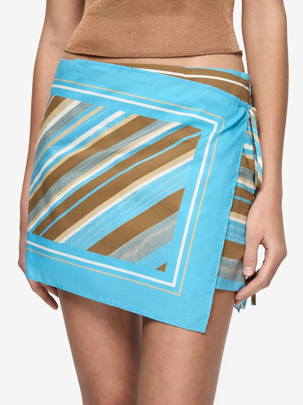Elaris Wrap Skirt - Sandalwood Stripe
