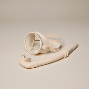 Dive mask and snorkel set cream