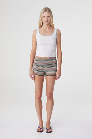 Tove Short - Olive Stripe