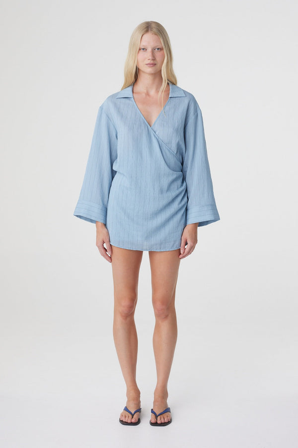 Amara Shirt Dress - Dusk Blue Stripe