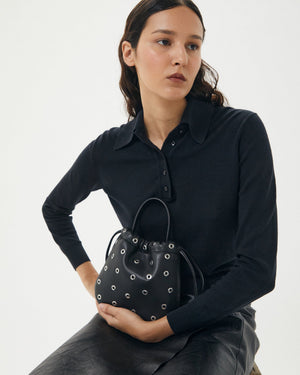Halle Eyelet Bag - Black
