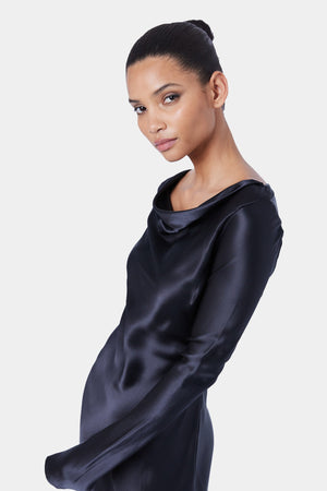 ASYM SPLICE LS DRESS