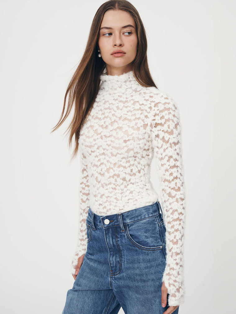 GALO FUZZY LACE TOP