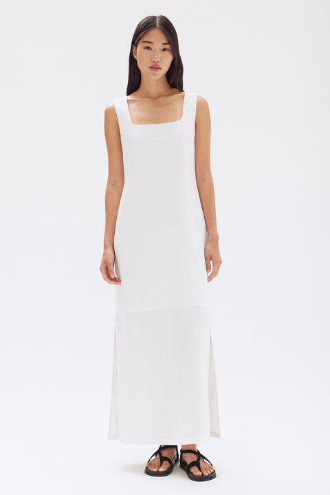Georgina Linen Maxi Dress White