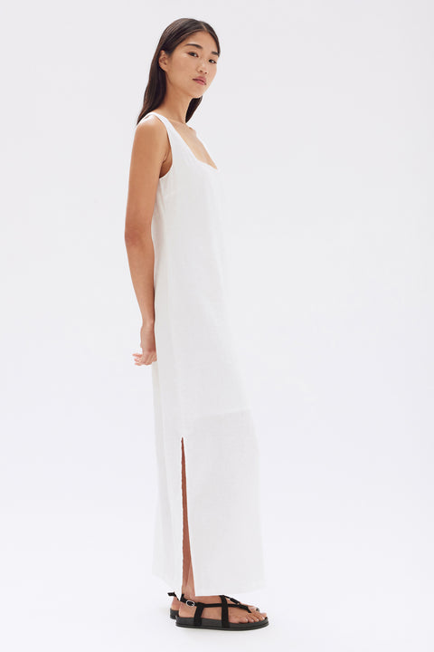 Georgina Linen Maxi Dress White