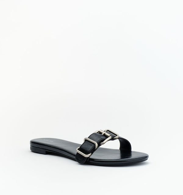 Gretta - Black Oily Crinkle Leather