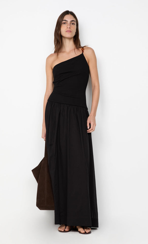 Sabrine Asym Maxi Dress - Black
